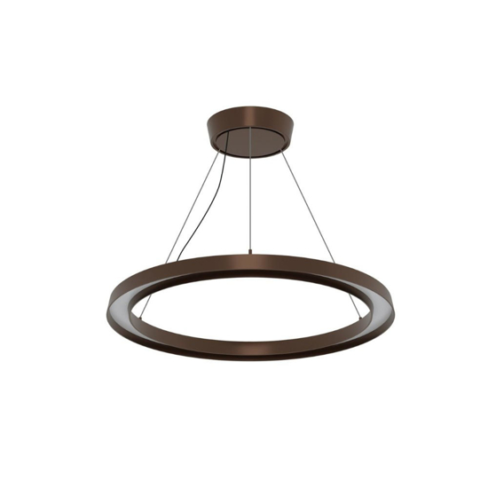 Lampadario led cerchio marrone linea light lira