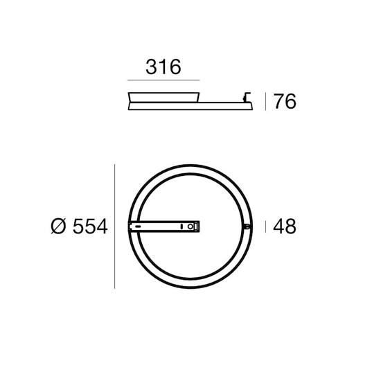 Plafoniera da esterno marrone  3000k linea light lira ip65