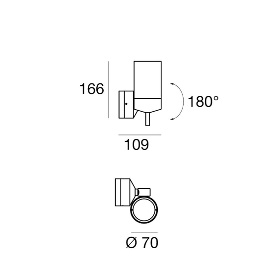 Faretto per esterno orientabile marrone ip65 linea light visione