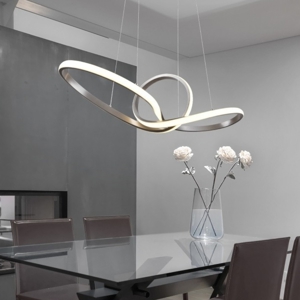 Lampadario moderno nichel opaco led 27w 3000k per soggiorno