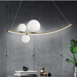 Ondaluce so altalena oro led 48w 3000k lampadario design moderno