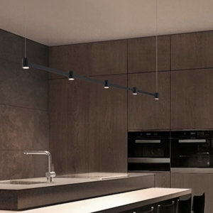 Lampadario led nero barra orizzontale per cucina