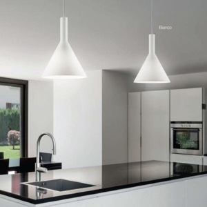 Cocktail sp1 big lampadari da cucina 35cm vetro cono bianco ideal lux