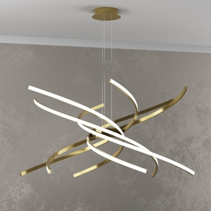 Lampadario moderno tornado gold led 69w 3000k 4000k