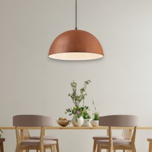 Ideal lux folk sp1 d40 lampadario da cucina paralume marrone ossidato