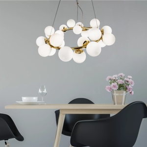 Ideal lux dna sp25  lampadario moderno per salotto 25 luci sfere vetro