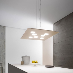 Affralux flet lampadario quadrato moderno bianco