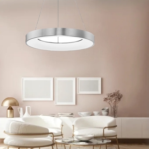 Lampadario cerchio 60cm led 3000k dimmerabile grigio