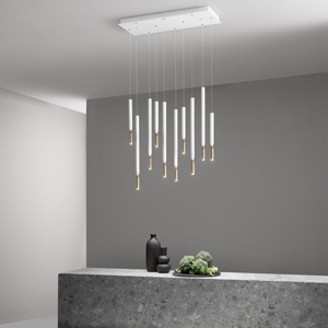 Ondaluce so tubic 10 lampadario moderno 10 luci oro e bianco