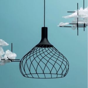 Mongolfier stilnovo lampadario moderno nero led 3000k dimmerabile