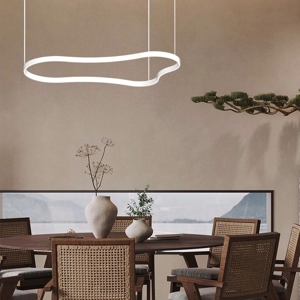 Ideal lux waves-2 sp lampadario moderno per salotto bianco led 125 cm