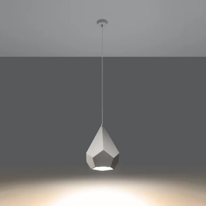 Lampada a sospensione prismatico di gesso bianco