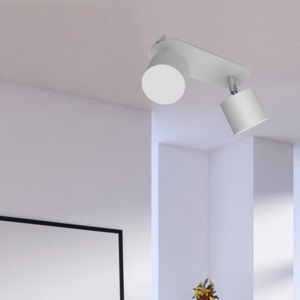 Lampada bianca da soffitto con faretti led orientabili