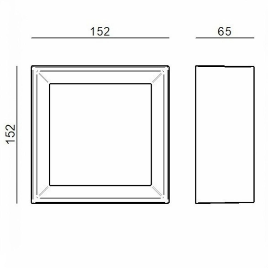 Linea light tara mini plafoniera quadrata nera  2700k