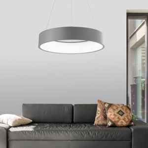 Lampadario cerchio led 56w 3000k 60cm grigio moderno