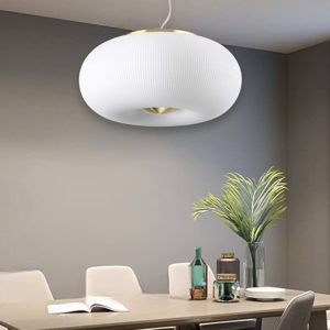 Ideal lux arizona sp5 lampadario soggiorno vetro bianco rigato