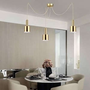 Holly sp3 ideal lux lampadario tre luci decentrate ottone per tavolo soggiorno