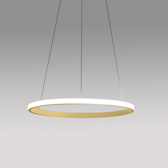 Lampadario iole s1 oro gea luce cerchio led 28w 3000k moderno