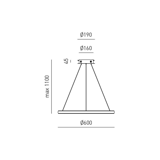 Lampadario iole s1 oro gea luce cerchio led 28w 3000k moderno