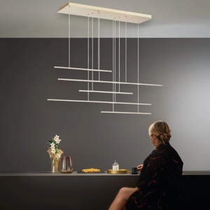 Lampadario so genius 50 oro ondaluce design moderno per soggiorno