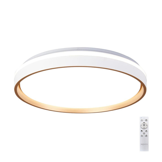 Plafoniera moderna bianco oro led 55w cct con telecomando