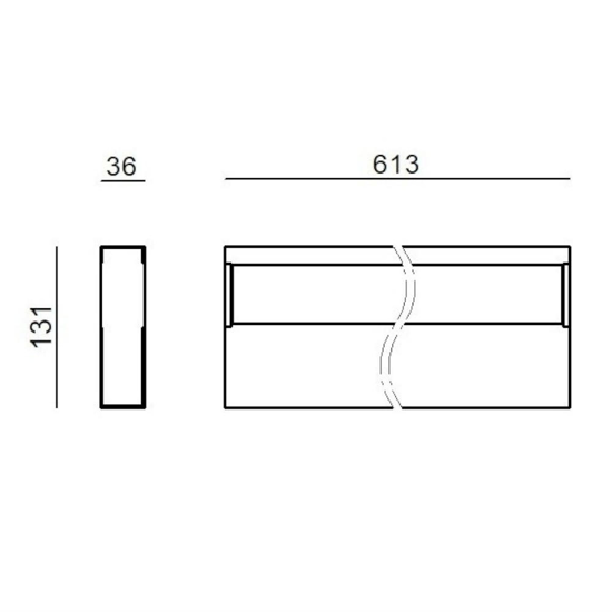 Regolo linea light applique led nera 3000k 61 cm sottile