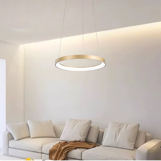 Krizia sp oro gea luce lampadario led 38w 3000k cerchio moderno