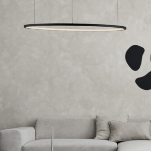 Lampada cerchio nero 80cm led per soggiorno moderno