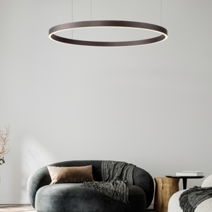 Lampadario moderno cerchio marrone 98cm led 3000k per soggiorno