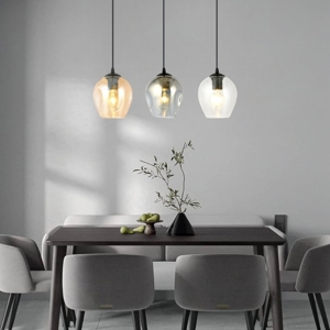 Lampadario moderno bocce di vetro colorato 3 luci