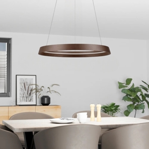 Lampadario moderno led circolare caffè spazzolato