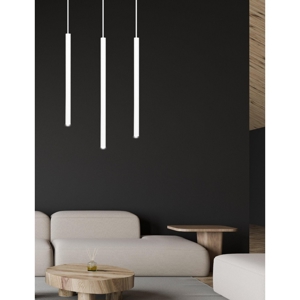 Lampadario 3 luci moderno bianco per tavolo