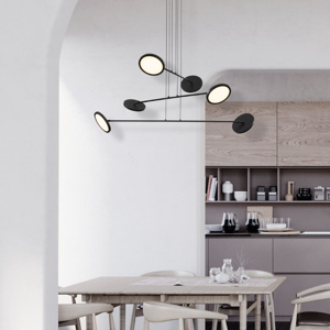 Lampadario nero minimale moderno per sala da pranzo