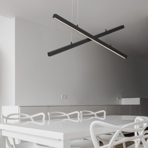 Lampadario x design moderno led nero per soggiorno