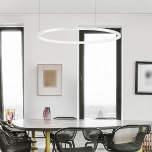 Lampadario cerchio led 80cm bianco dimmerabile