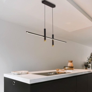 Lampadario design nero per soggiorno moderno