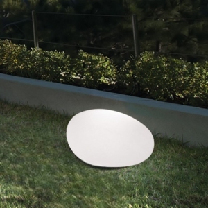 Sasso pt1 ideal lux lampada da terra per giardino sfera bianca