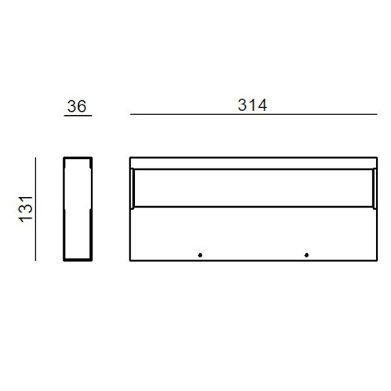 Linea light regolo applique doppio led 3000k nero 38w