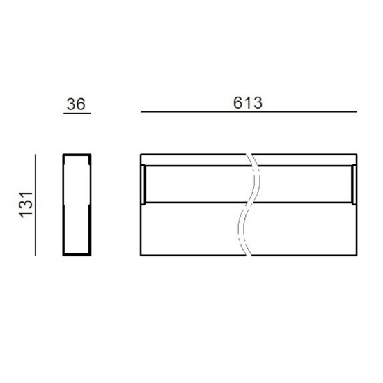 Applique led 51w regolo linea light antracite 3000k 61cm