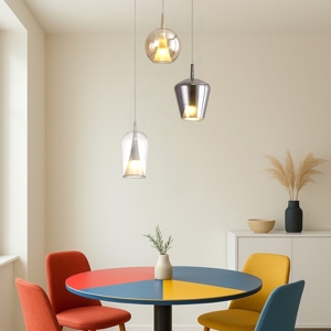 Lampadario 3 luci vetri multicolor per soggiorno