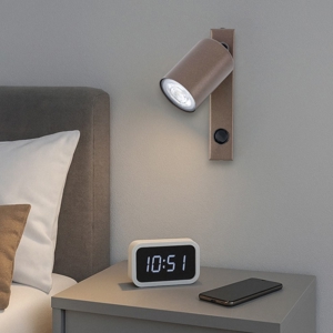 Applique marrone orientabile per comodino camera da letto