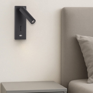 Applique luce orientabile per camera da letto nero