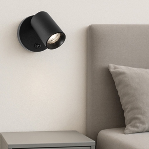 Applique nero luce orientabile per camera da letto