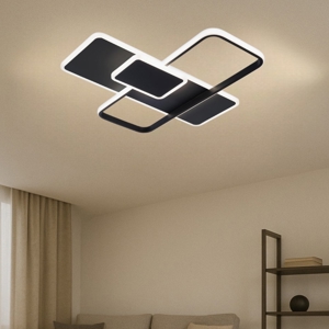 Plafoniera led nera design geometrico led 42w 3000k