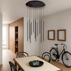 Filo ideal lux lampadario moderno led 19w 3000k sp12 nero